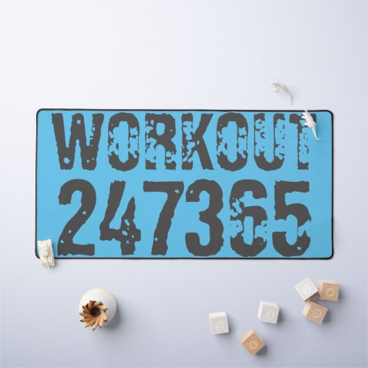 Uitstekende en gekraste tekst Werkout 247365 blauw Bureaumat (Kindertafel)