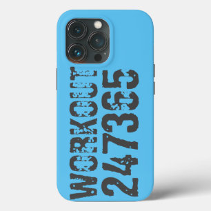 Uitstekende en gekraste tekst Werkout 247365 blauw Case-Mate iPhone Case
