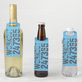 Uitstekende en gekraste tekst Werkout 247365 blauw Flessenhanger