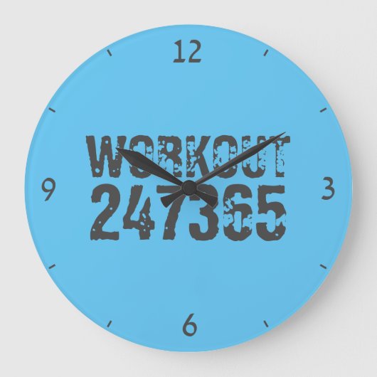 Uitstekende en gekraste tekst Werkout 247365 blauw Grote Klok (Voorkant)