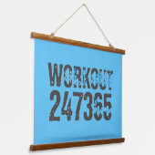 Uitstekende en gekraste tekst Werkout 247365 blauw Hangend Wandkleed (Gebogen)