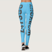 Uitstekende en gekraste tekst Werkout 247365 blauw Leggings (Achterkant)
