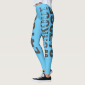 Uitstekende en gekraste tekst Werkout 247365 blauw Leggings (Links)