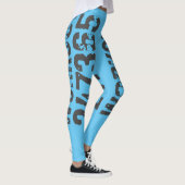 Uitstekende en gekraste tekst Werkout 247365 blauw Leggings (Rechts)