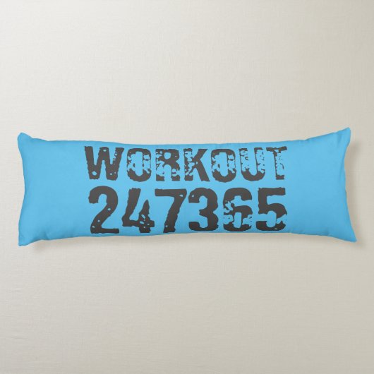 Uitstekende en gekraste tekst Werkout 247365 blauw Lichaamskussen (Achterkant)