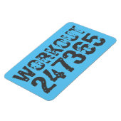 Uitstekende en gekraste tekst Werkout 247365 blauw Magneet (Linkerzijde)