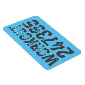 Uitstekende en gekraste tekst Werkout 247365 blauw Magneet (Rechterzijde)