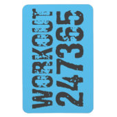 Uitstekende en gekraste tekst Werkout 247365 blauw Magneet (Verticaal)