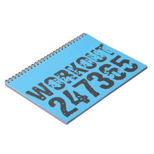 Uitstekende en gekraste tekst Werkout 247365 blauw Notitieboek