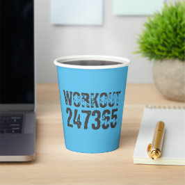 Uitstekende en gekraste tekst Werkout 247365 blauw Papieren Bekers