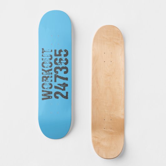 Uitstekende en gekraste tekst Werkout 247365 blauw Persoonlijk Skateboard (Voorkant)