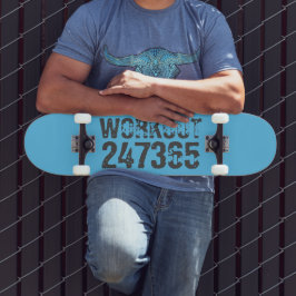 Uitstekende en gekraste tekst Werkout 247365 blauw Persoonlijk Skateboard