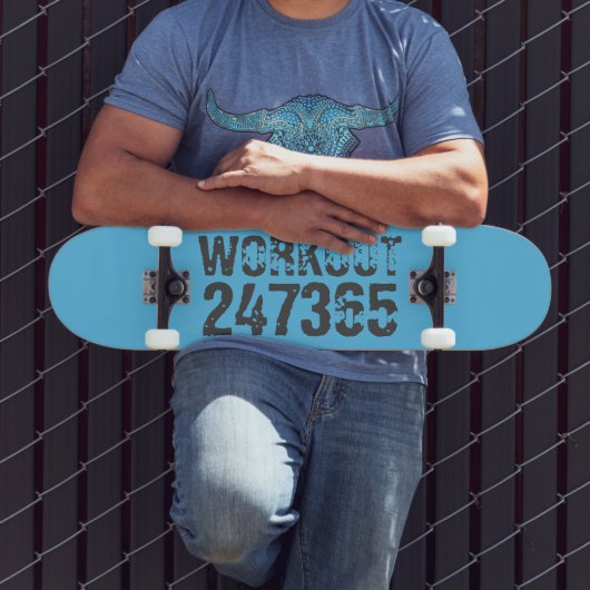 Uitstekende en gekraste tekst Werkout 247365 blauw Persoonlijk Skateboard (Buiten 3)