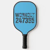 Uitstekende en gekraste tekst Werkout 247365 blauw Pickleball Paddle (Achterkant)
