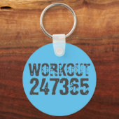 Uitstekende en gekraste tekst Werkout 247365 blauw Sleutelhanger (Voorkant)