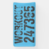 Uitstekende en gekraste tekst Werkout 247365 blauw Spandoek (Verticaal)