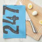 Uitstekende en gekraste tekst Werkout 247365 blauw Theedoek (Quarter Fold)