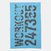 Uitstekende en gekraste tekst Werkout 247365 blauw Theedoek (Verticaal)