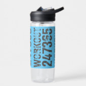Uitstekende en gekraste tekst Werkout 247365 blauw Waterfles (Links)
