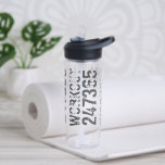 Uitstekende en gekraste tekst Werkout 247365 blauw Waterfles<br><div class="desc">Uitstekend en gekraakte tekstwerkout 247365 in grijze kleur met blauwe achtergrond. Ideaal voor iedereen die optilt,  fitness,  training,  bodybuilding en naar de gym gaat.</div>