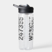 Uitstekende en gekraste tekst Werkout 247365 blauw Waterfles (Rechts)