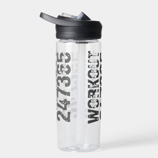 Uitstekende en gekraste tekst Werkout 247365 blauw Waterfles (Rechts)