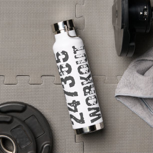 Uitstekende en gekraste tekst Werkout 247365 blauw Waterfles