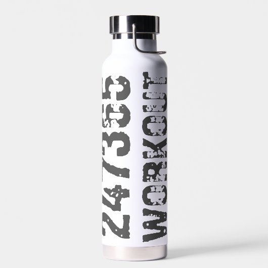 Uitstekende en gekraste tekst Werkout 247365 blauw Waterfles (Links)