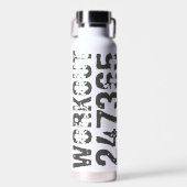 Uitstekende en gekraste tekst Werkout 247365 blauw Waterfles (Voorkant)