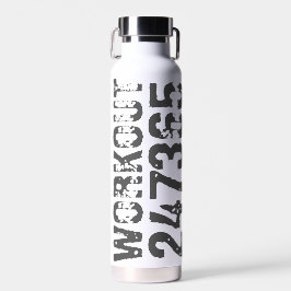 Uitstekende en gekraste tekst Werkout 247365 blauw Waterfles