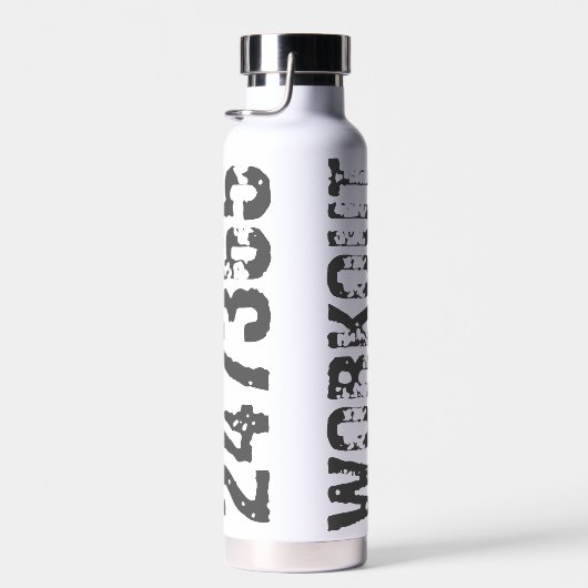 Uitstekende en gekraste tekst Werkout 247365 blauw Waterfles (Rechts)