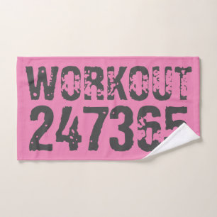 Uitstekende en gekraste tekst Werkout 247365 roze Bad Handdoek