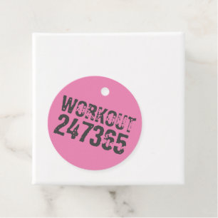Uitstekende en gekraste tekst Werkout 247365 roze Bedankjes Labels