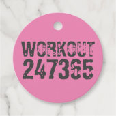 Uitstekende en gekraste tekst Werkout 247365 roze Bedankjes Labels (Voorkant)