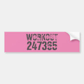 Uitstekende en gekraste tekst Werkout 247365 roze Bumpersticker (Voorkant)