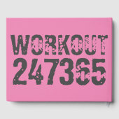 Uitstekende en gekraste tekst Werkout 247365 roze Gastenboek (Achterkant)