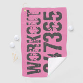 Uitstekende en gekraste tekst Werkout 247365 roze Golfhanddoek (Insitu)