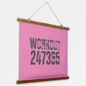 Uitstekende en gekraste tekst Werkout 247365 roze Hangend Wandkleed (Gebogen)