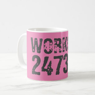 Uitstekende en gekraste tekst Werkout 247365 roze Koffiemok