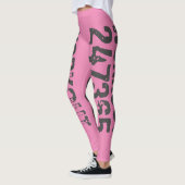 Uitstekende en gekraste tekst Werkout 247365 roze Leggings (Links)