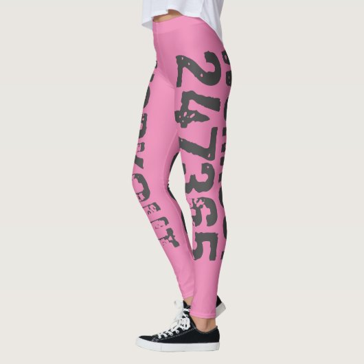 Uitstekende en gekraste tekst Werkout 247365 roze Leggings (Links)