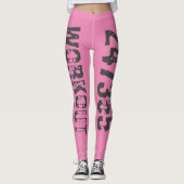 Uitstekende en gekraste tekst Werkout 247365 roze Leggings (Voorkant)