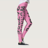 Uitstekende en gekraste tekst Werkout 247365 roze Leggings (Rechts)