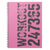 Uitstekende en gekraste tekst Werkout 247365 roze Notitieboek (Voorkant)
