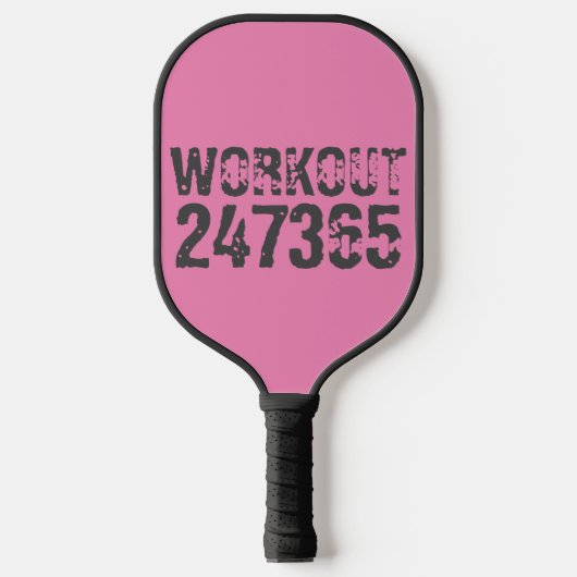 Uitstekende en gekraste tekst Werkout 247365 roze Pickleball Paddle (Voorkant)