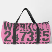 Uitstekende en gekraste tekst Werkout 247365 roze Plunjezak (Voorkant)