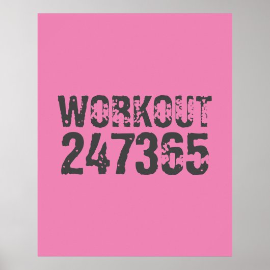 Uitstekende en gekraste tekst Werkout 247365 roze Poster (Voorkant)