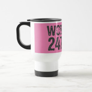 Uitstekende en gekraste tekst Werkout 247365 roze Reisbeker