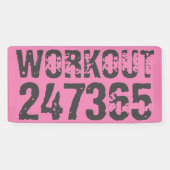 Uitstekende en gekraste tekst Werkout 247365 roze Spandoek (Horizontaal)