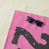 Uitstekende en gekraste tekst Werkout 247365 roze Strandlaken (In situ)